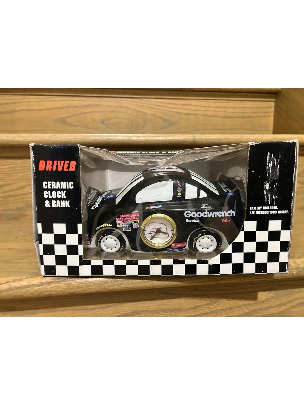 Driver Ceramic Clock & Bank NASCAR Goodwrench #3 Car